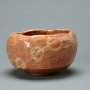 <展示作品紹介(4)>覚々斎手造 赤茶碗 団子の絵 流芳五十ノ内